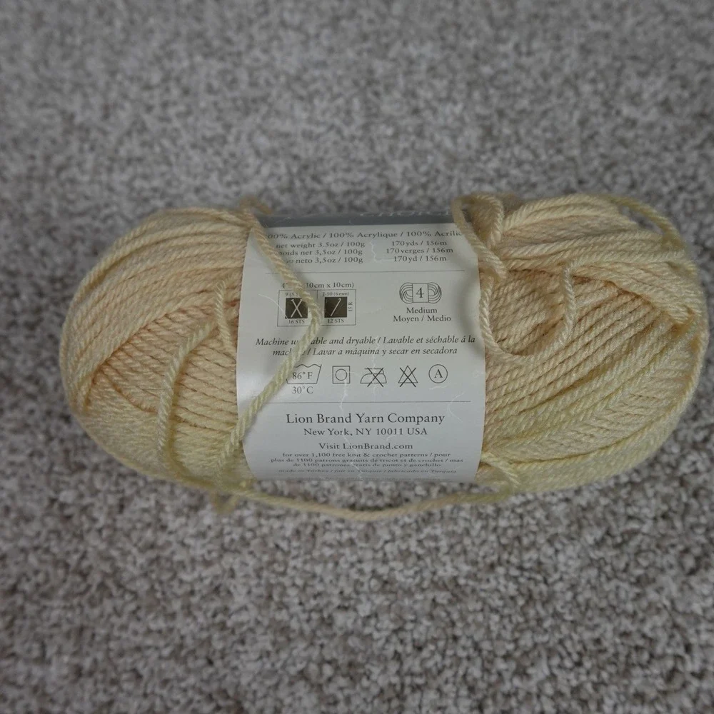 Lion Brand Vanna's Choice Yarn Beige 123 Medium 4 Acrylic 170 Yards 860-123‎